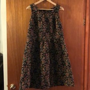 F21+ tapestry embroidered fit & flare dress